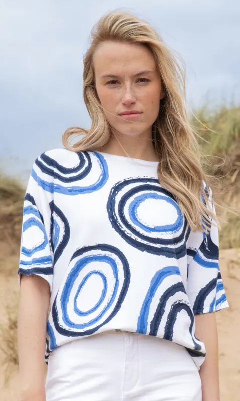 Abstract Unfinished Hem Top sold by Revolution Boutique