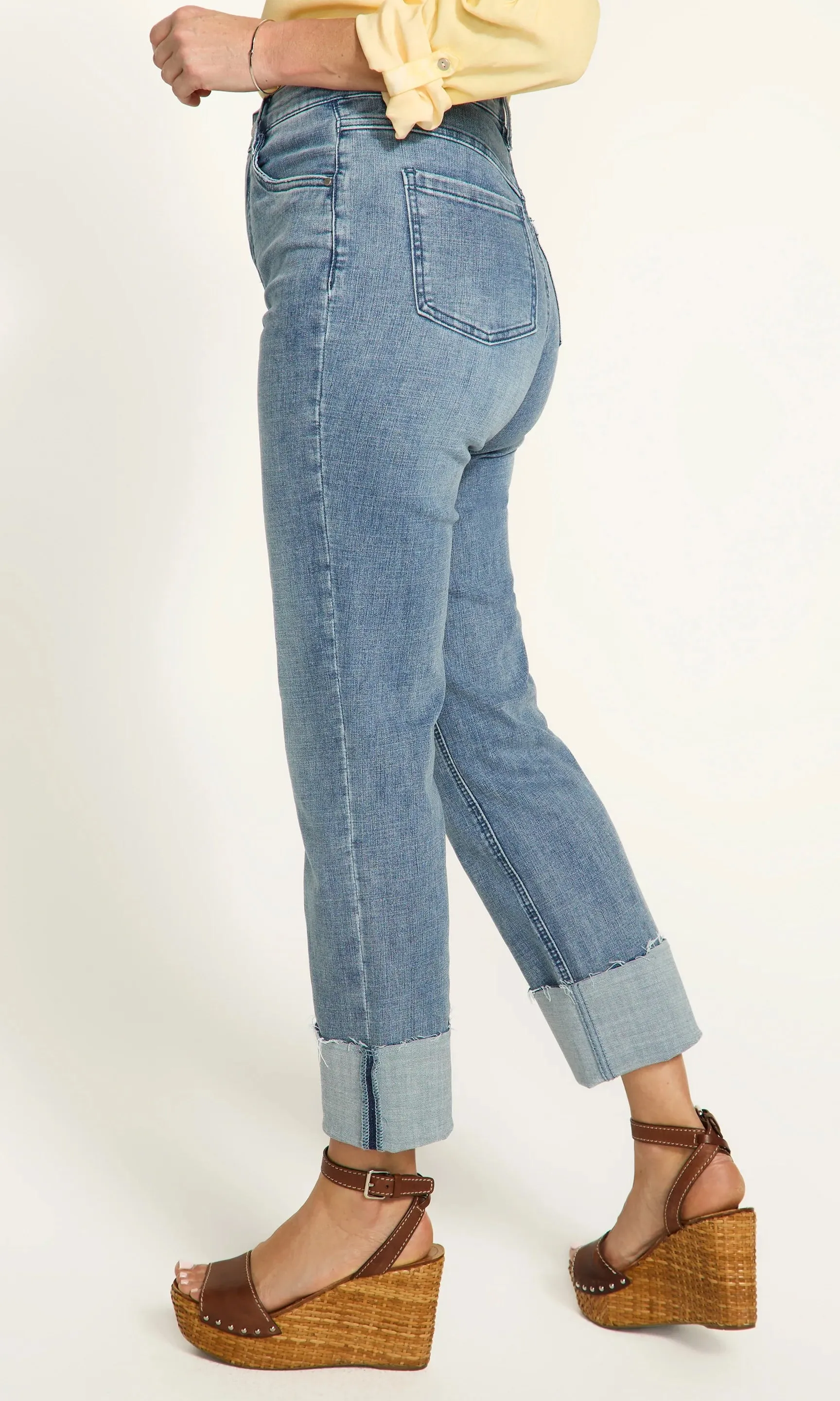 Hirise Straight Crop Leg Denim sold by Revolution Boutique product image thumbnail 4