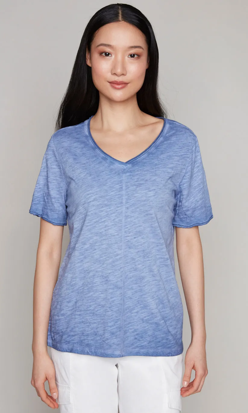 Cotton Vneck Stitch Detail Top sold by Revolution Boutique