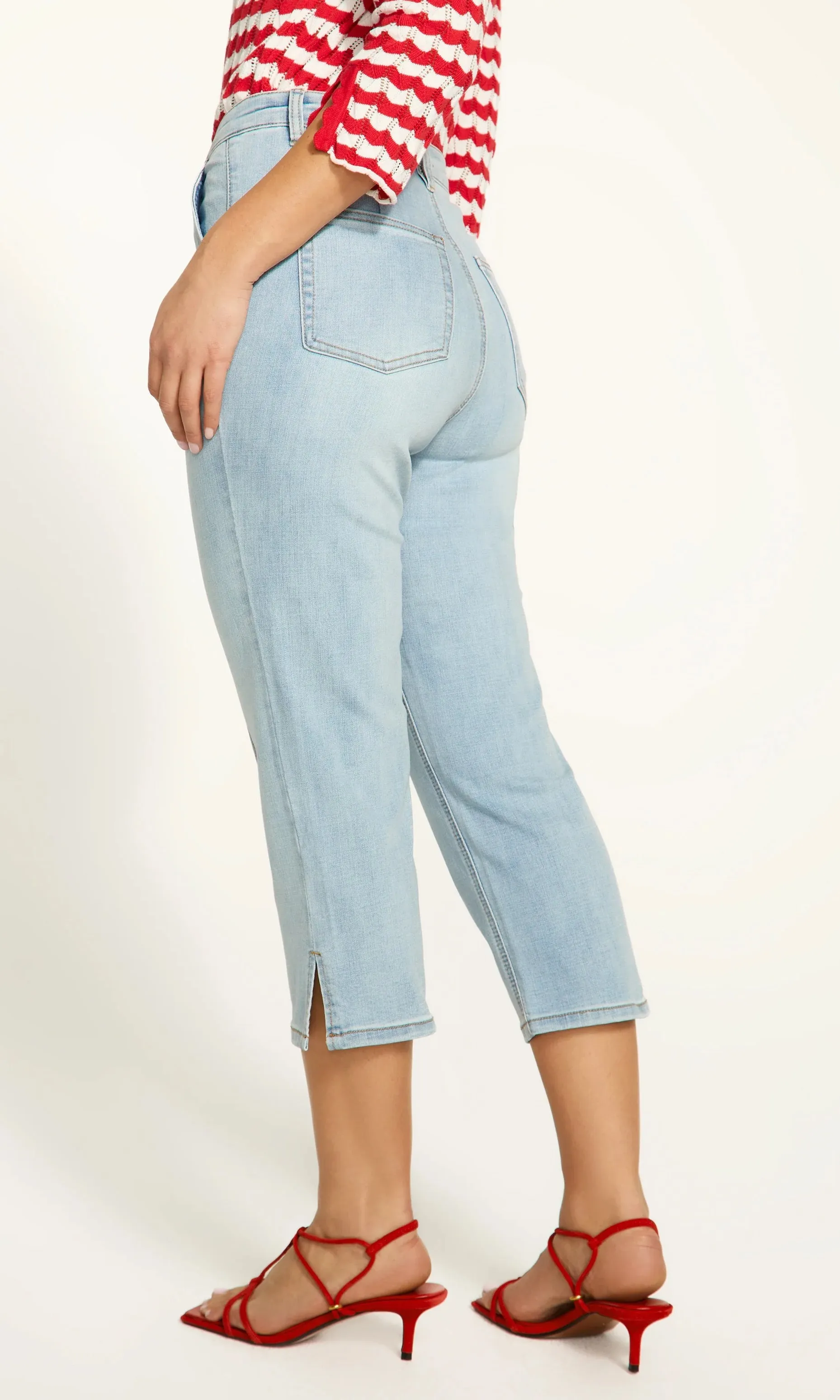 Hi Rise Ankle Slit Capri Denim sold by Revolution Boutique product image thumbnail 2