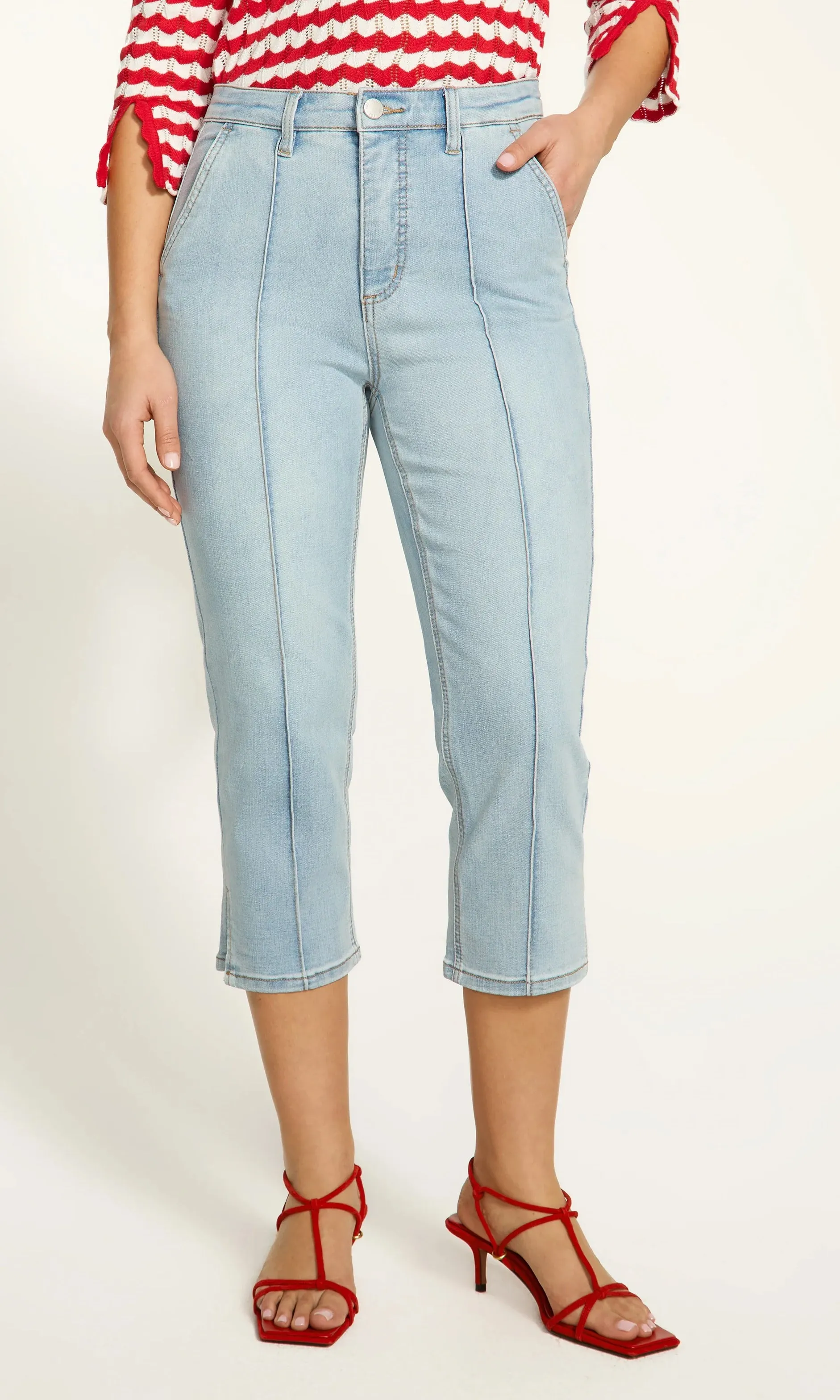 Hi Rise Ankle Slit Capri Denim sold by Revolution Boutique