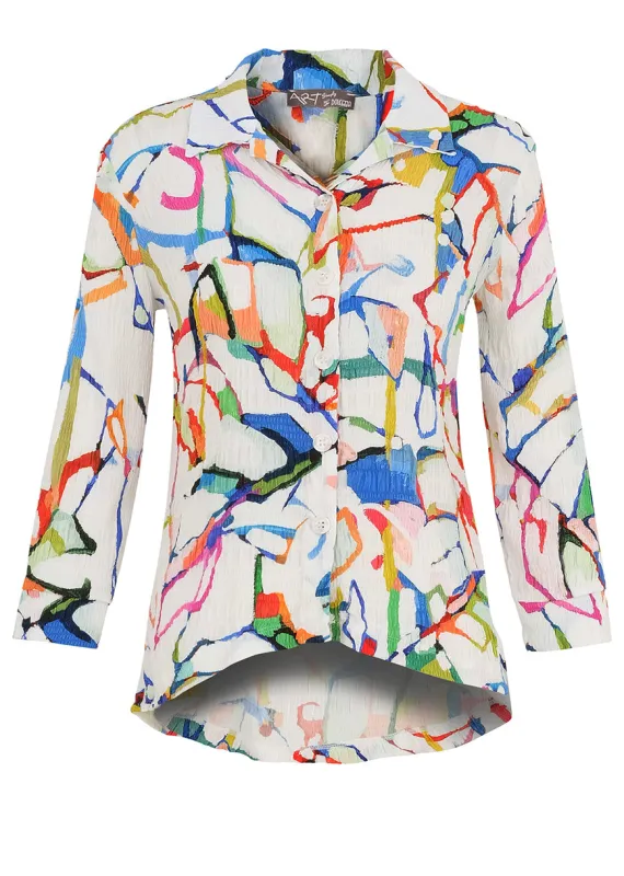 V Neck Hi Lo Button Down Top sold by Revolution Boutique