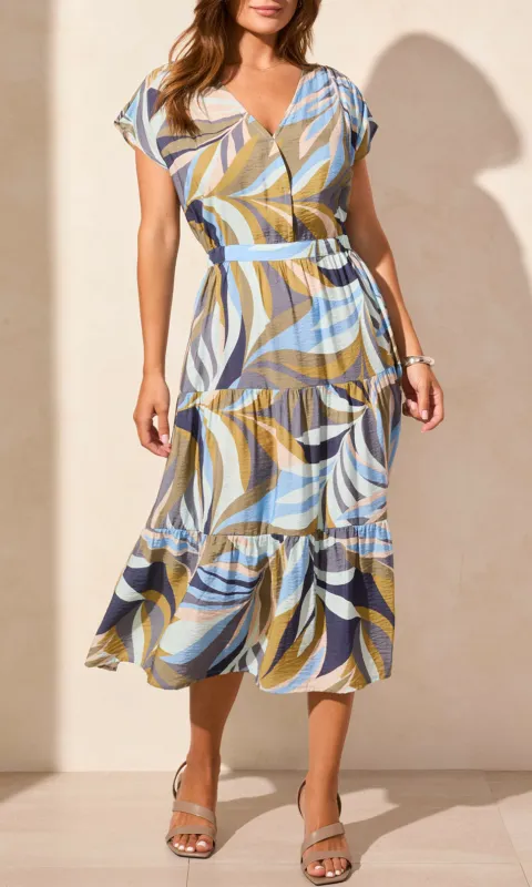 V Neck Pocket Tiered Dress sold by Revolution Boutique