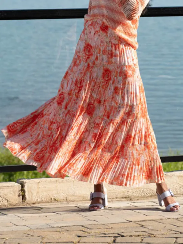 Abstract Pull On Flowy Skirt sold by Revolution Boutique