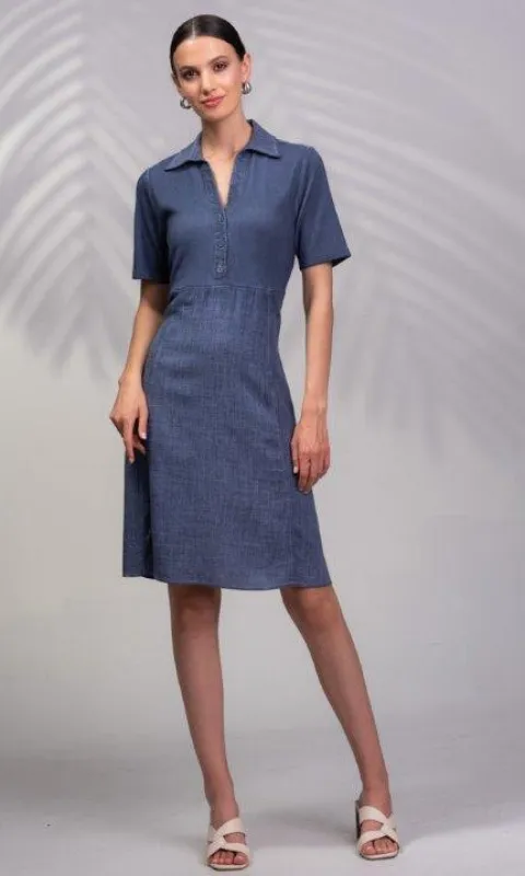 Collared Neck Button Dress sold by Revolution Boutique