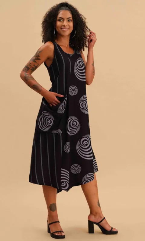 Abstract Scoop Pocket Dress sold by Revolution Boutique