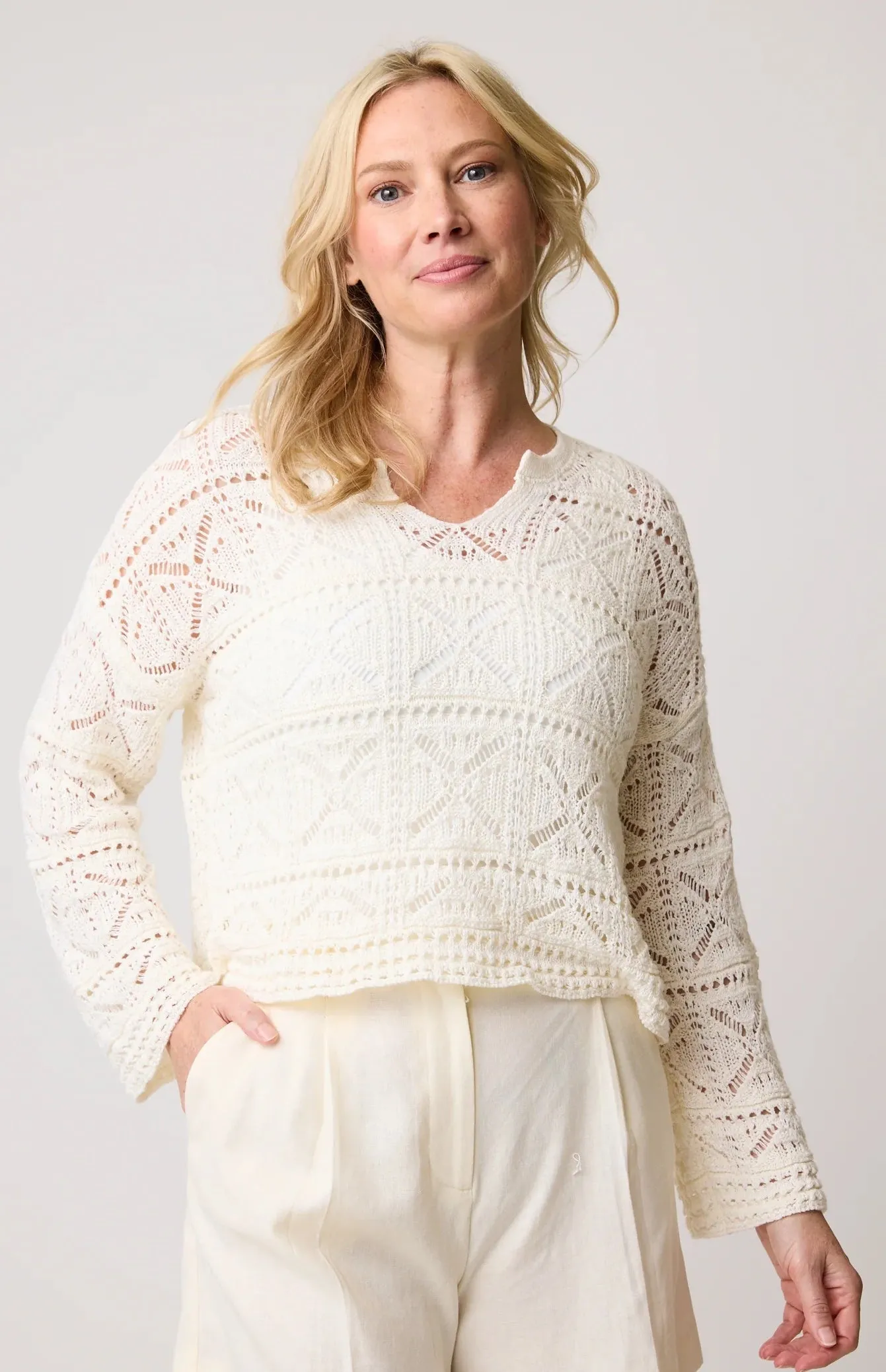 Cotton Blend V Neck Knit sold by Revolution Boutique