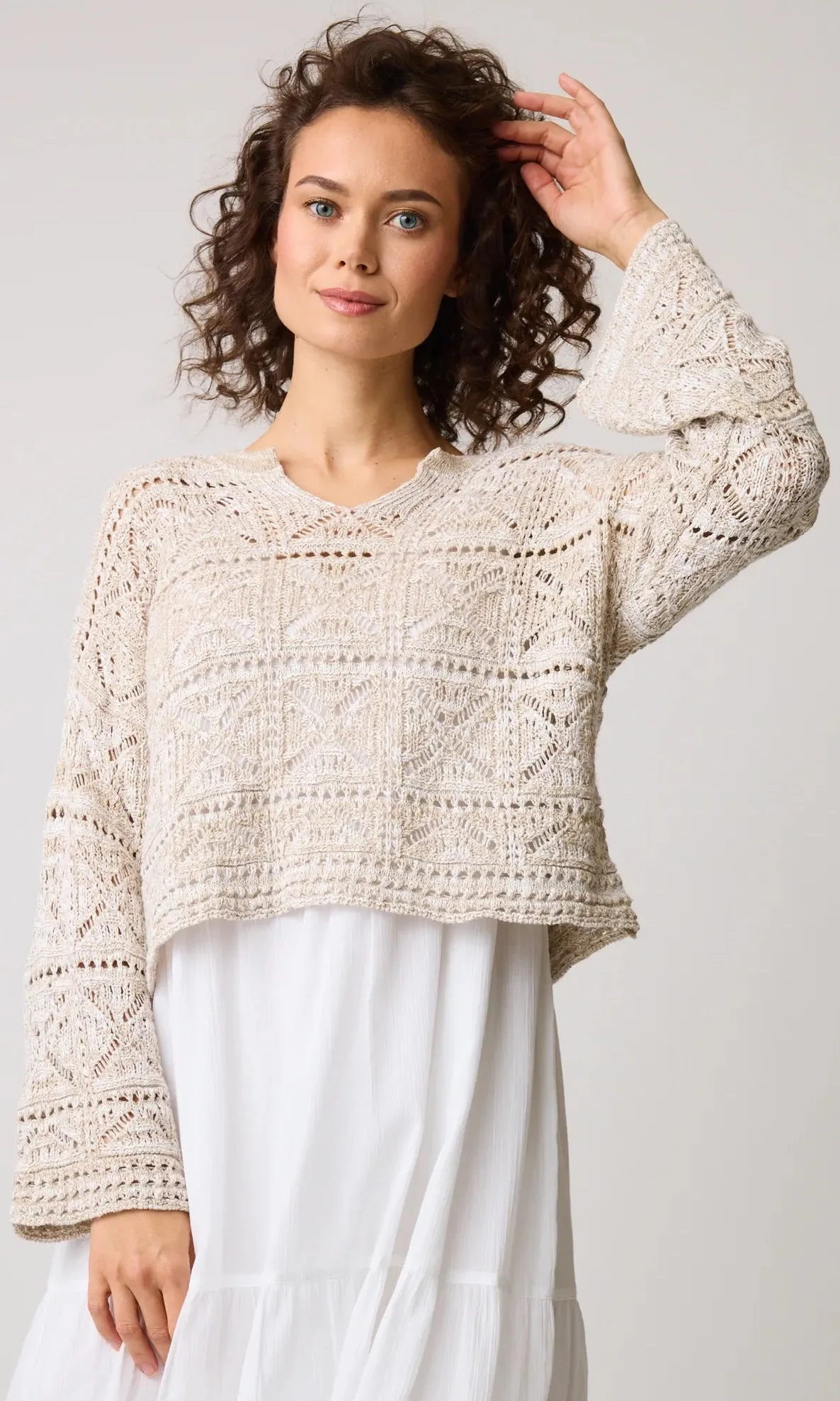 Cotton Blend V Neck Knit sold by Revolution Boutique product image thumbnail 2