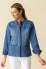 Mandarin Collar Denim Jacket sold by Revolution Boutique