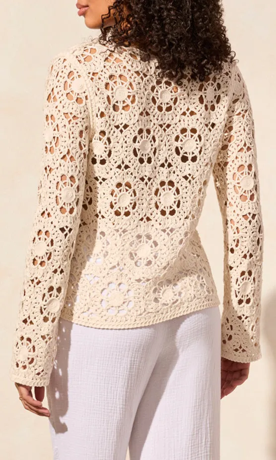 Crochet Vneck Bell Sleeve Knit sold by Revolution Boutique product image thumbnail 2