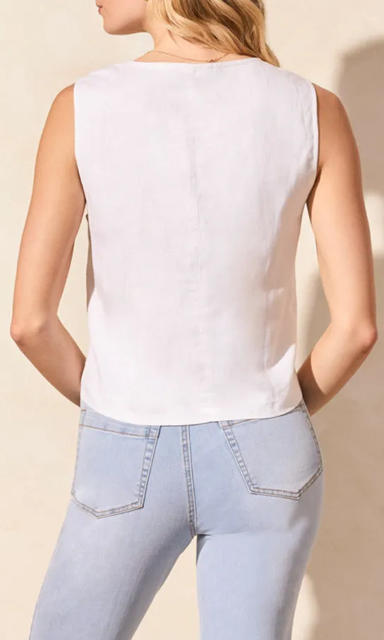 Linen Lined Button Front Vest sold by Revolution Boutique product image thumbnail 2