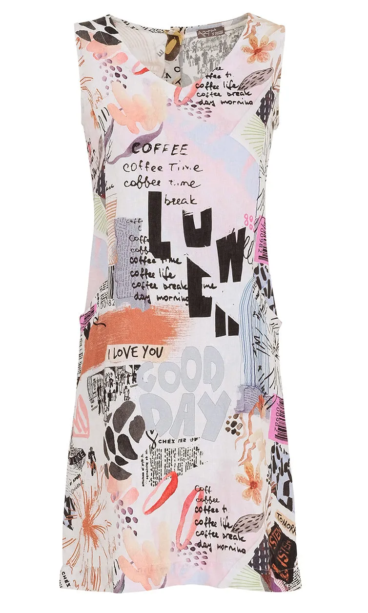 Button Back Linen Dress sold by Revolution Boutique