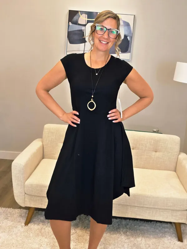 Cap Sleeve Crew Neck Dress sold by Revolution Boutique