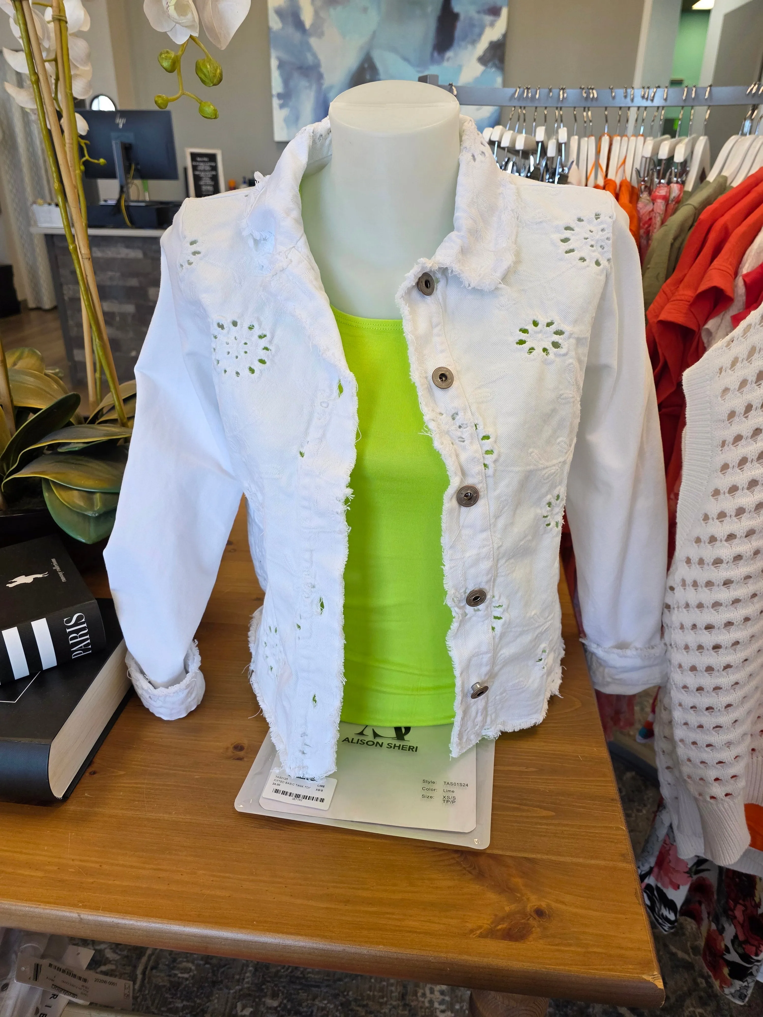 Cotton Distressed Hem Jacket sold by Revolution Boutique product image thumbnail 2