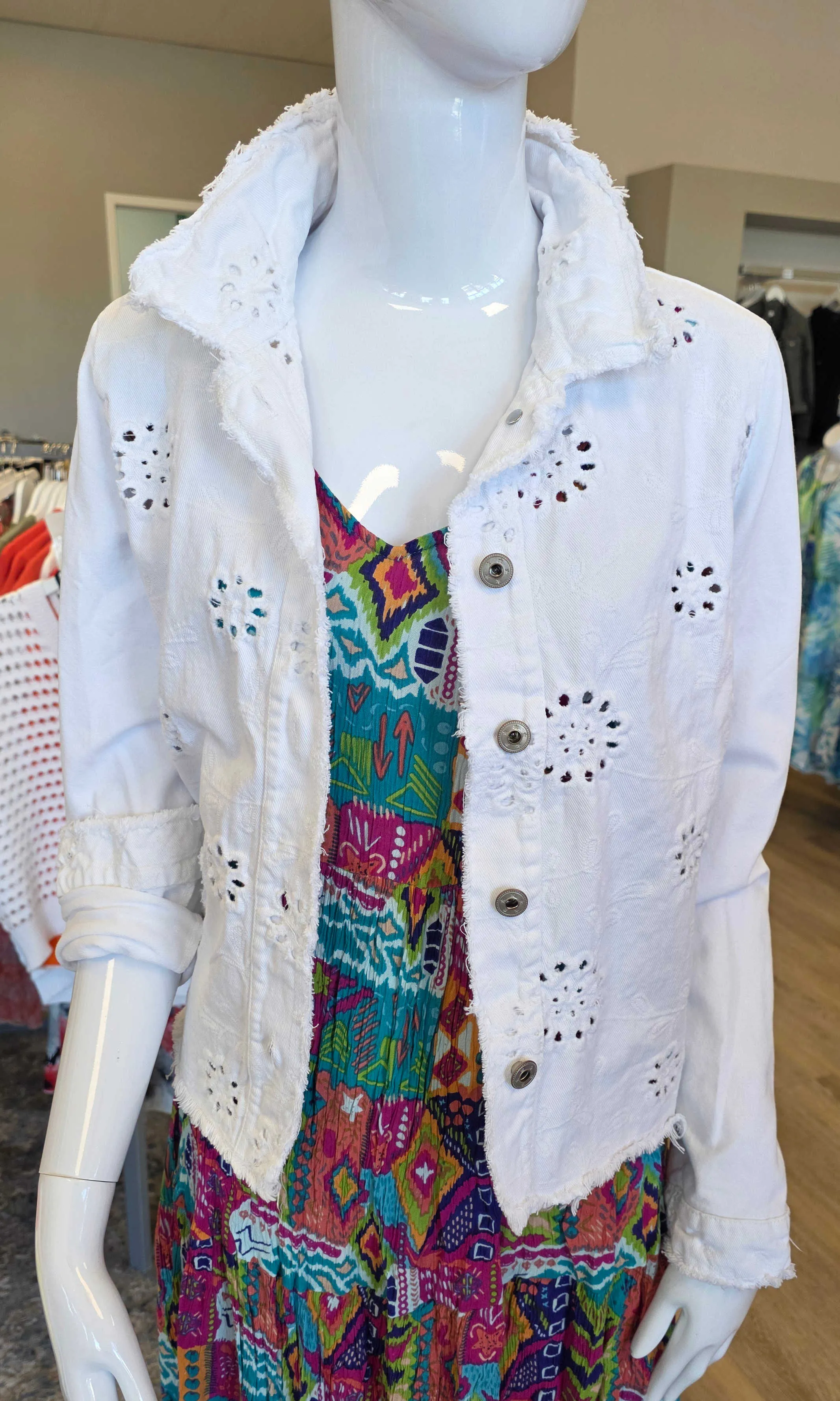 Cotton Distressed Hem Jacket sold by Revolution Boutique