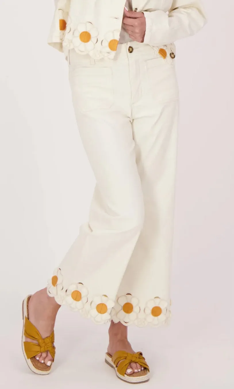 Cotton Flower Hem Denim Pant sold by Revolution Boutique product image thumbnail 3