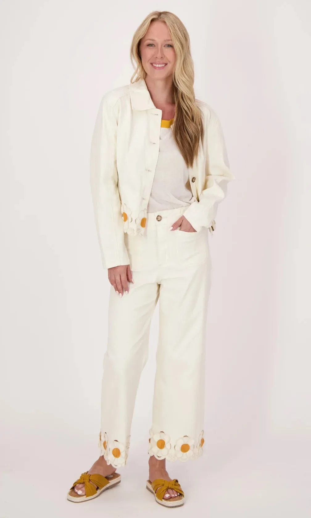 Cotton Flower Hem Denim Jacket sold by Revolution Boutique product image thumbnail 4