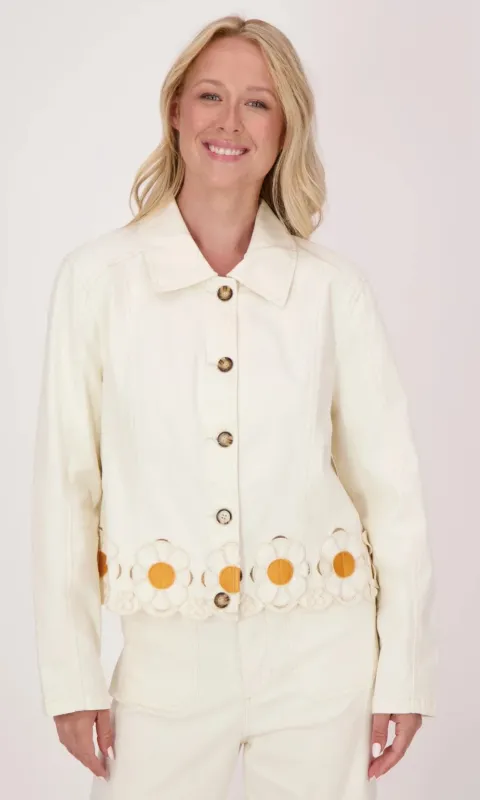 Cotton Flower Hem Denim Jacket sold by Revolution Boutique