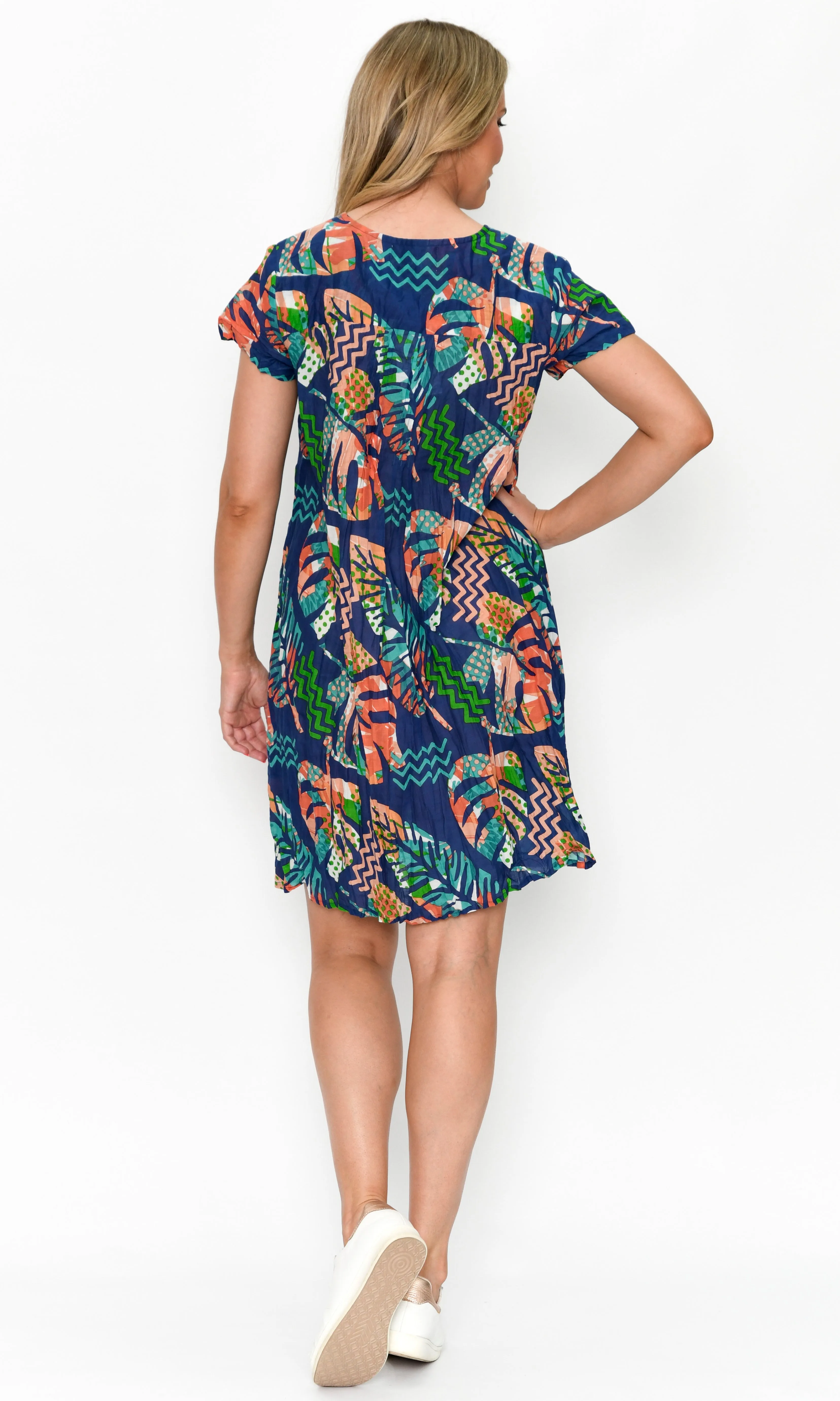 Cap Sleeve V Neck Button Dress sold by Revolution Boutique product image thumbnail 2