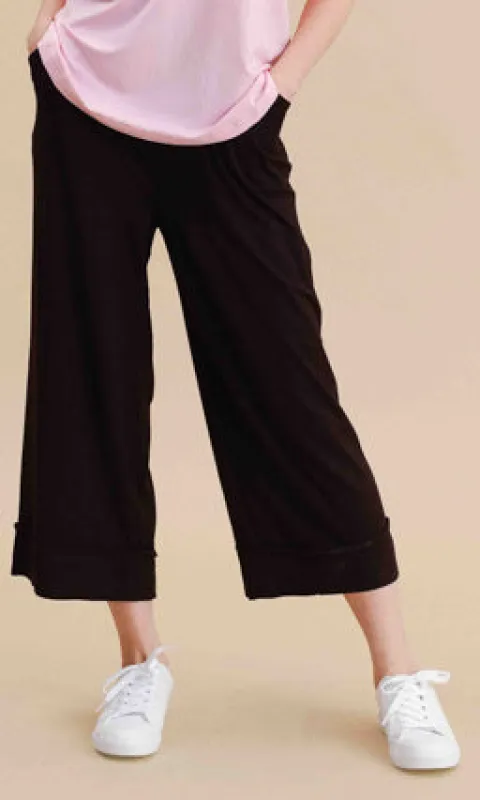 Pull On Wide Leg Cuff Hem Pant sold by Revolution Boutique