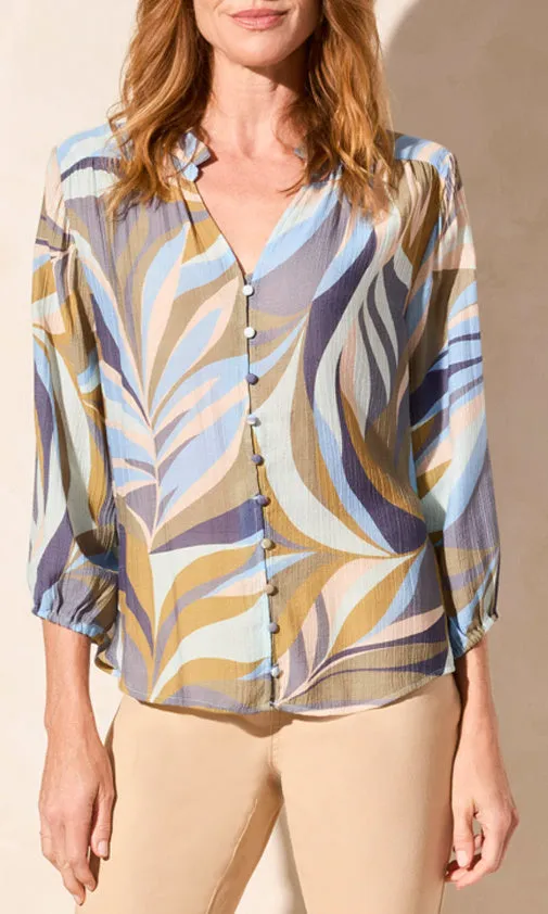 3/4 Sleeve Button Front Blouse sold by Revolution Boutique
