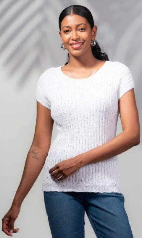 Cotton Ribbed Cap Sleeve Knit sold by Revolution Boutique