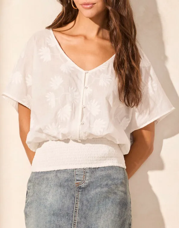 Cotton Shirred Waist Blouse sold by Revolution Boutique