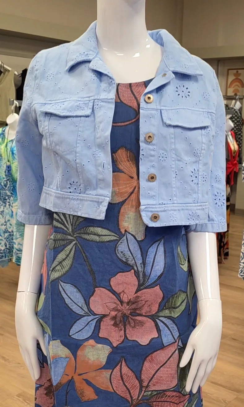 Cotton Crop Denim Jacket sold by Revolution Boutique
