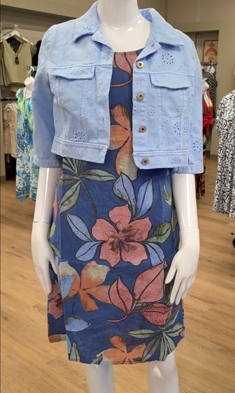 Floral Linen Shift Dress sold by Revolution Boutique