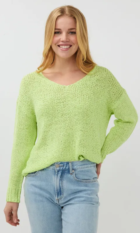 V-Neck Tape Yarn Sweater sold by Revolution Boutique