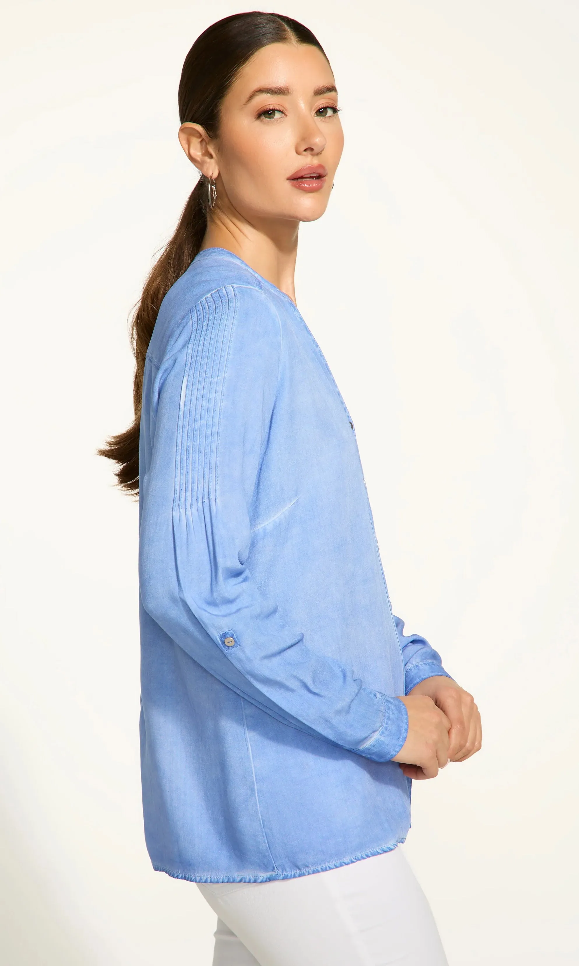 Long Sleeve Roll Tab Top sold by Revolution Boutique product image thumbnail 3