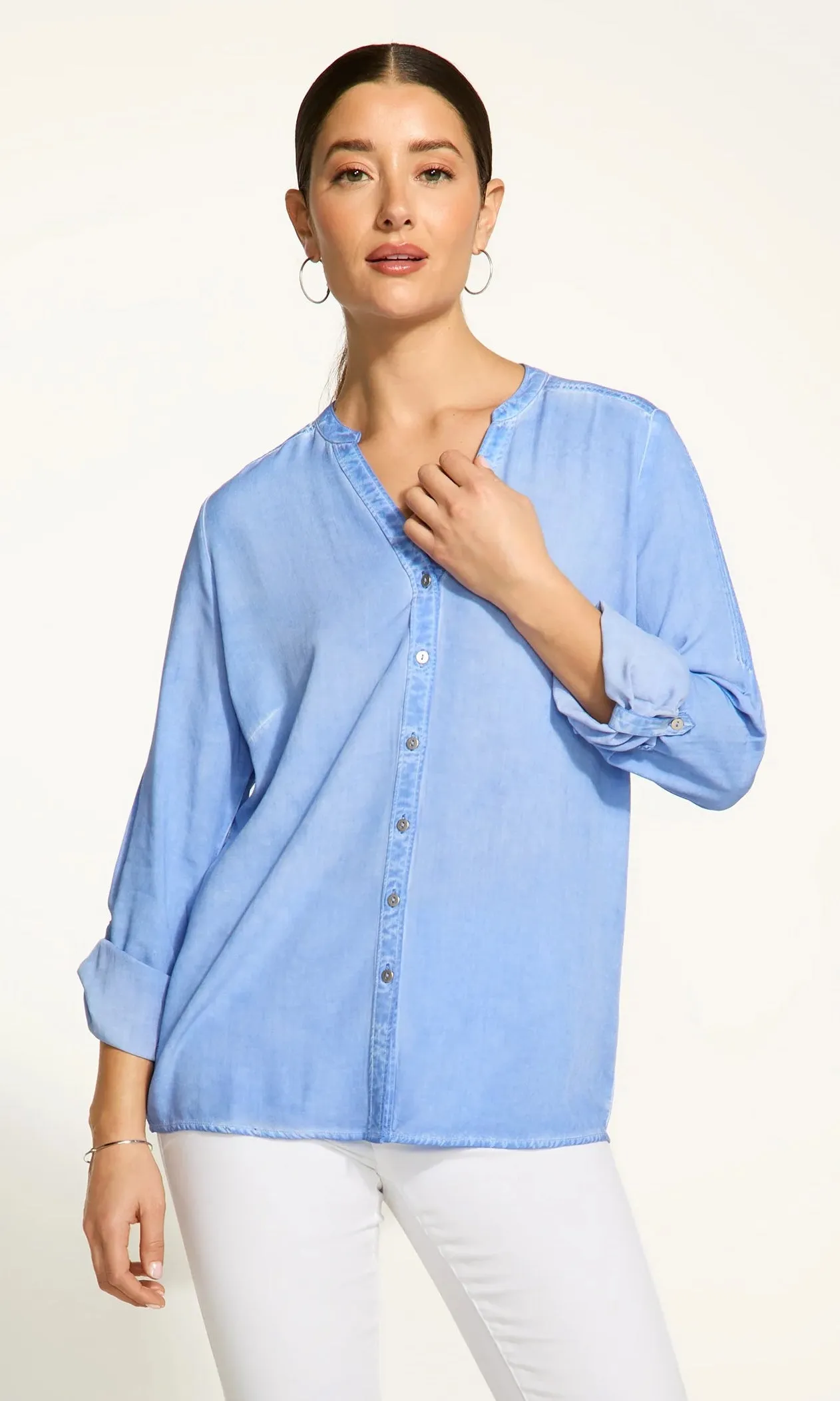 Long Sleeve Roll Tab Top sold by Revolution Boutique product image thumbnail 4