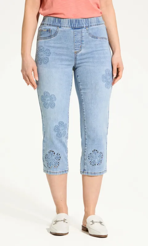 Cotton Floral Pull On Capri sold by Revolution Boutique