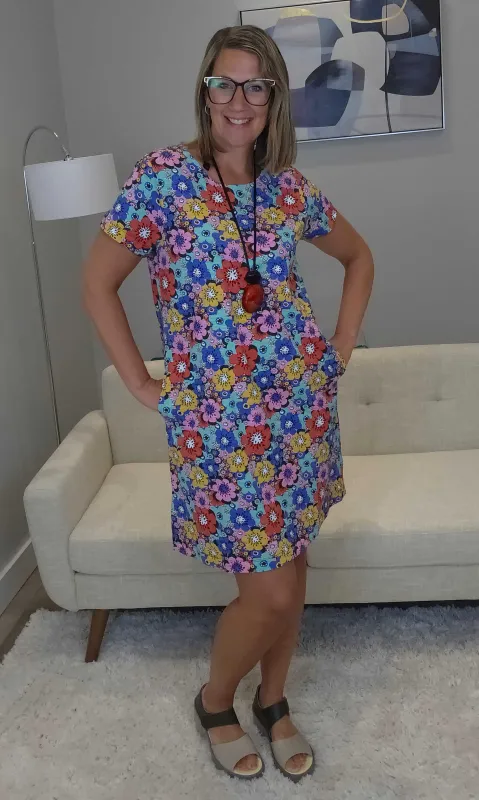 Retro Bloom Shift Dress sold by Revolution Boutique