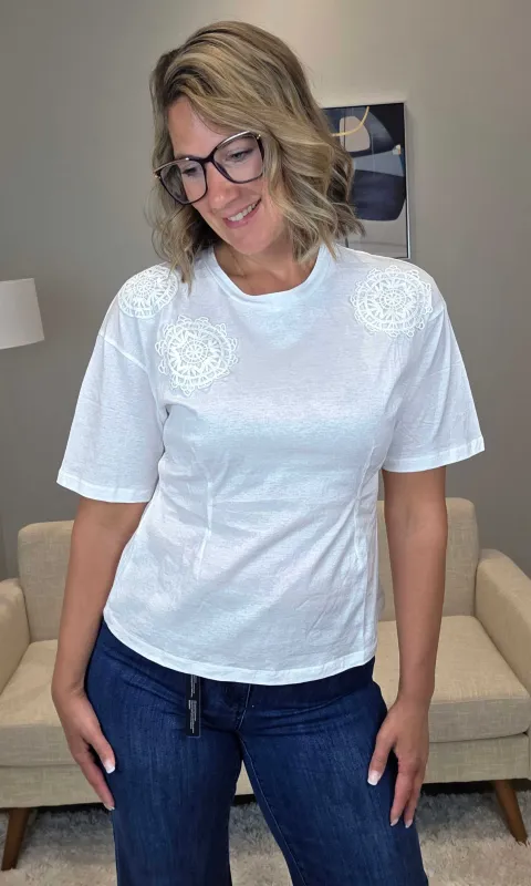 Lace Medallion Tee sold by Revolution Boutique