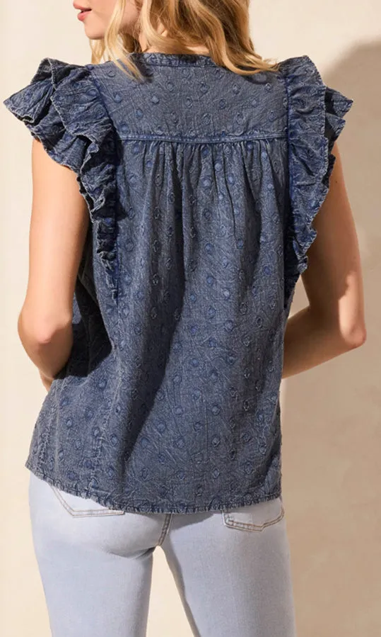 Cotton Frill Sleeve Blouse sold by Revolution Boutique product image thumbnail 2