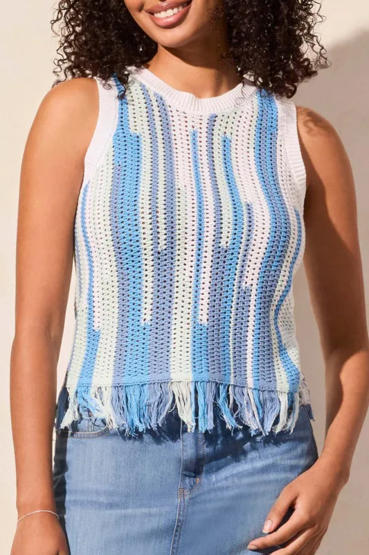 Sleeveless Fringed Hem Sweater sold by Revolution Boutique