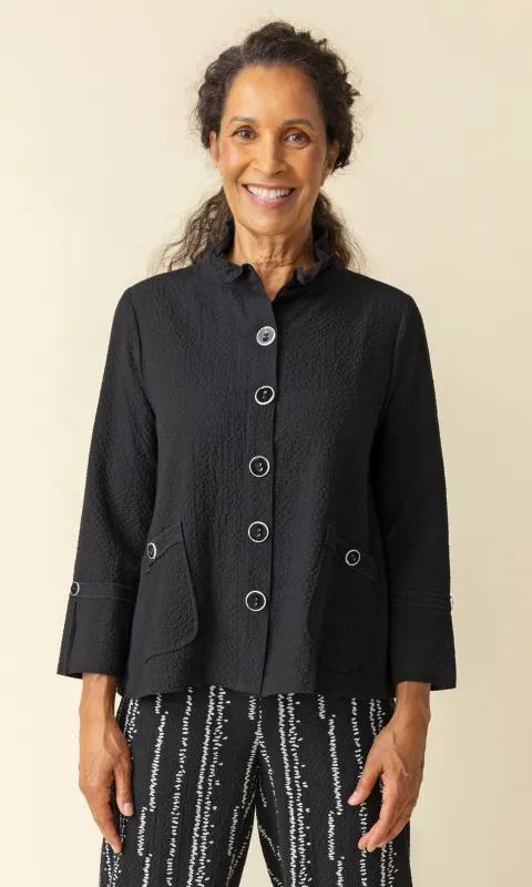 Ruched Collar Swing Jacket sold by Revolution Boutique
