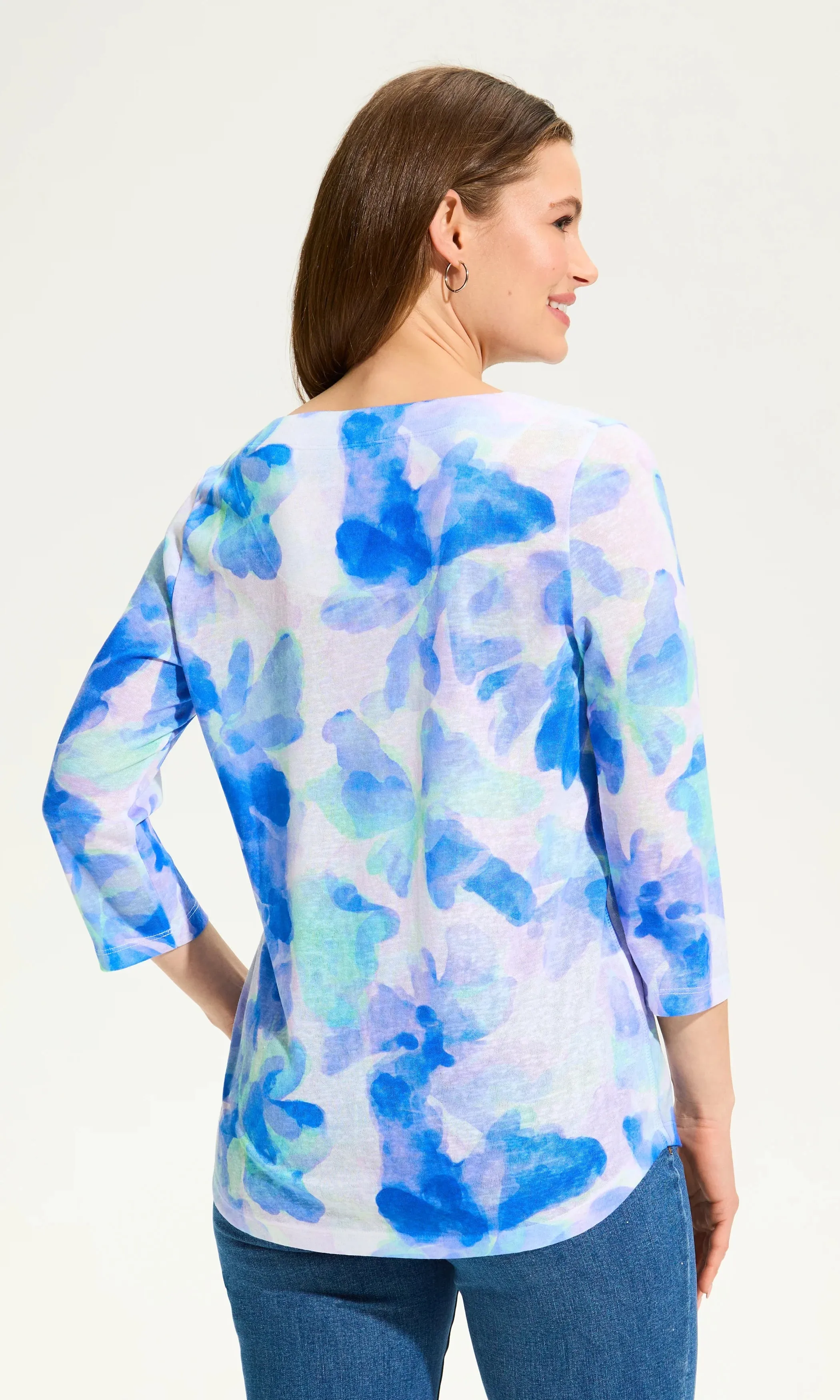 3/4 Sleeve Notch Collar Top sold by Revolution Boutique product image thumbnail 3