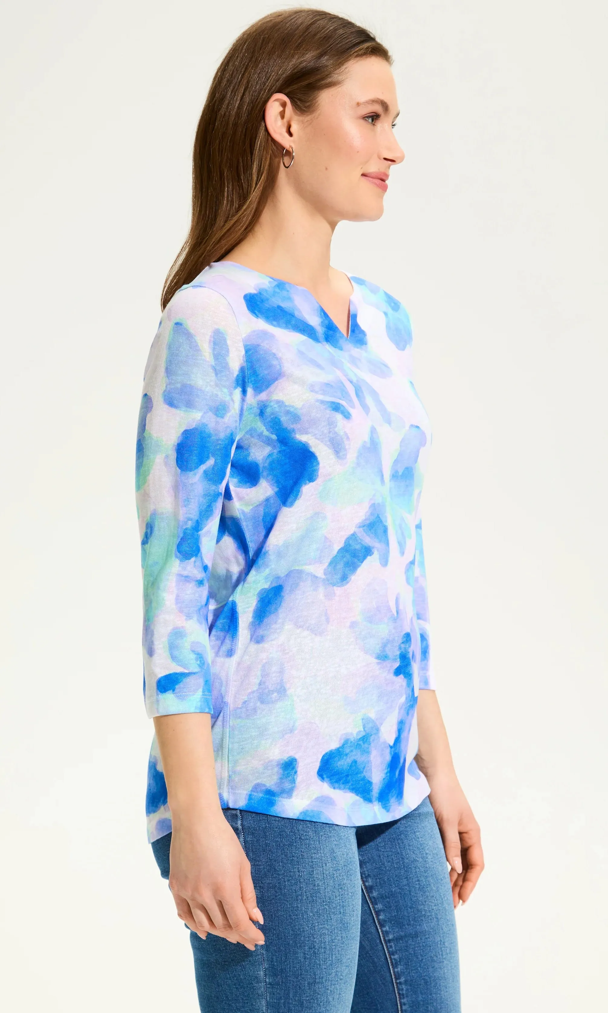 3/4 Sleeve Notch Collar Top sold by Revolution Boutique product image thumbnail 2