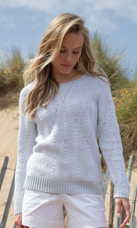 Cotton Pointelle Knit Sweater sold by Revolution Boutique
