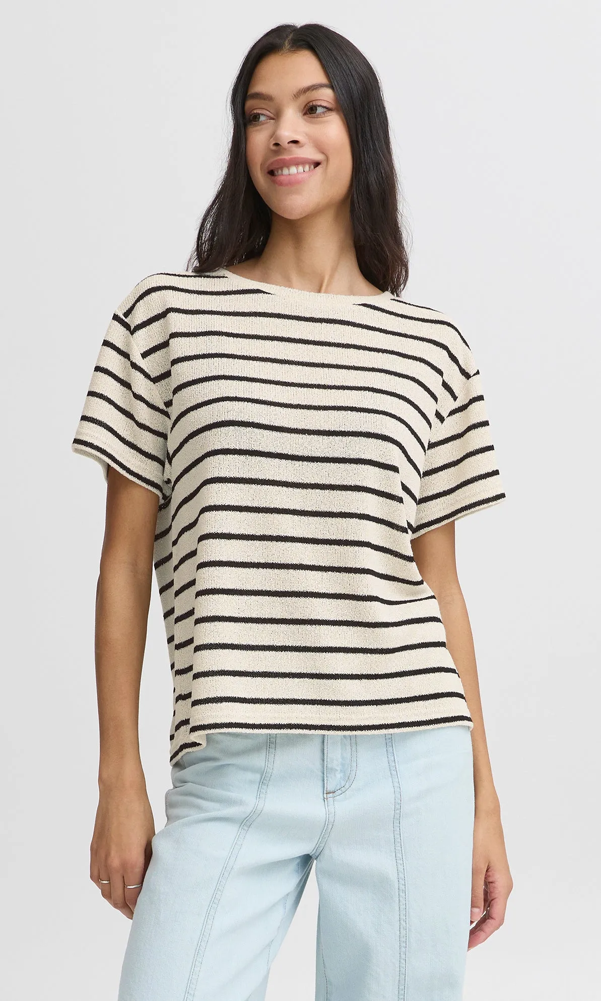 Crew Neck Textured Knit Top sold by Revolution Boutique