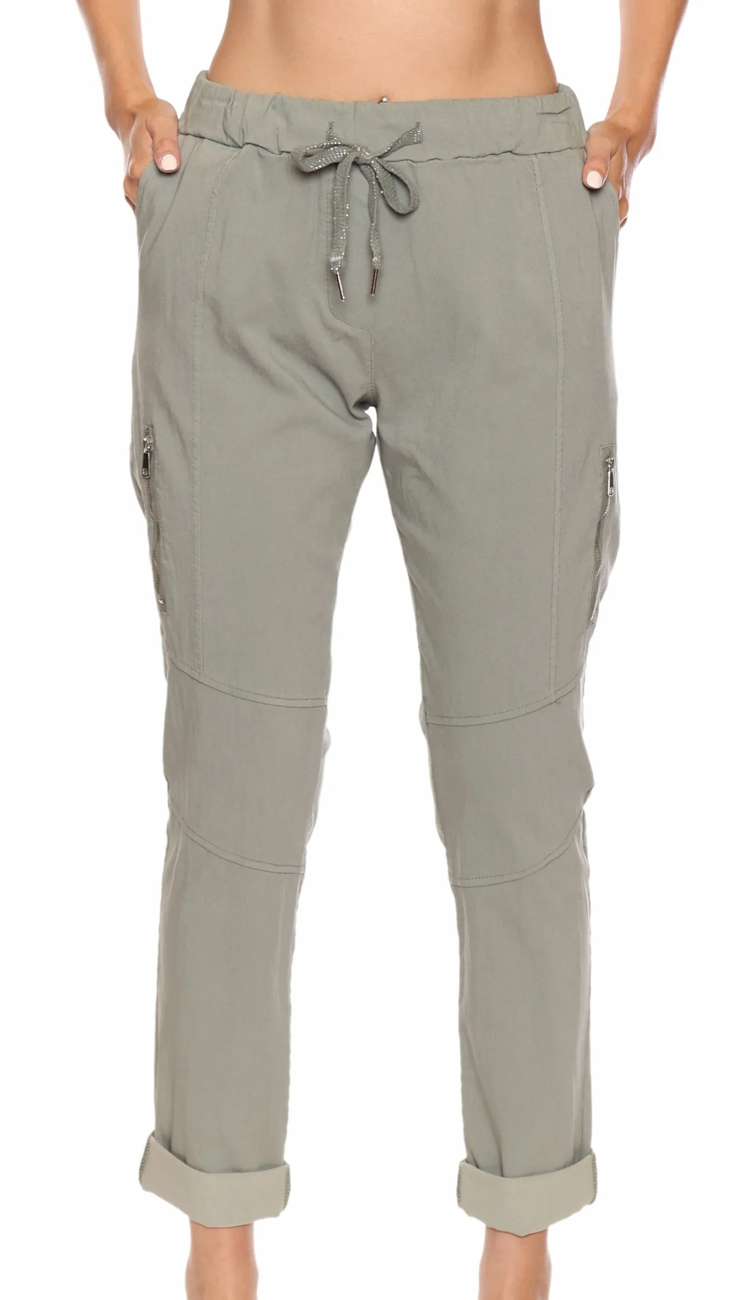 Zip Detail Tie Waist Jogger sold by Revolution Boutique product image thumbnail 2