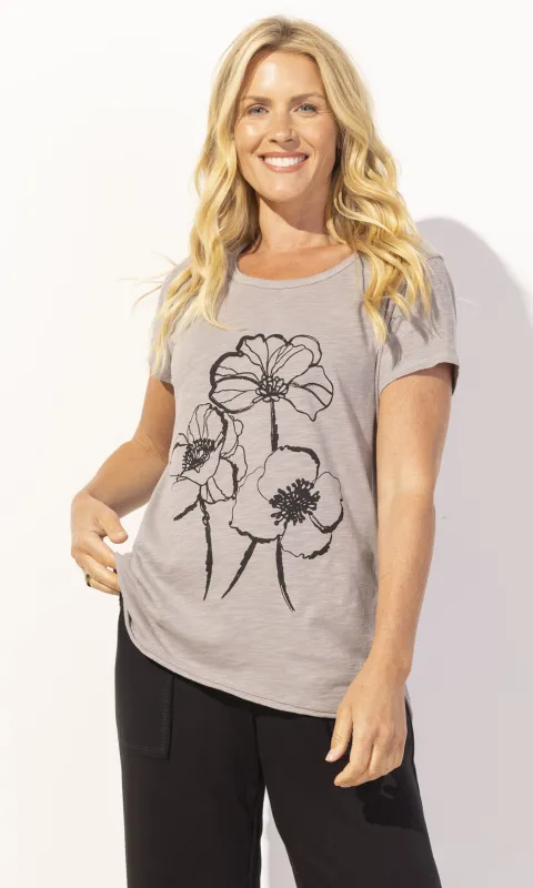 Cotton Floral Scoop Neck Top sold by Revolution Boutique