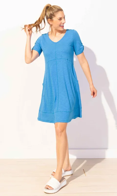 Cotton V-Neck Pocket Dress sold by Revolution Boutique