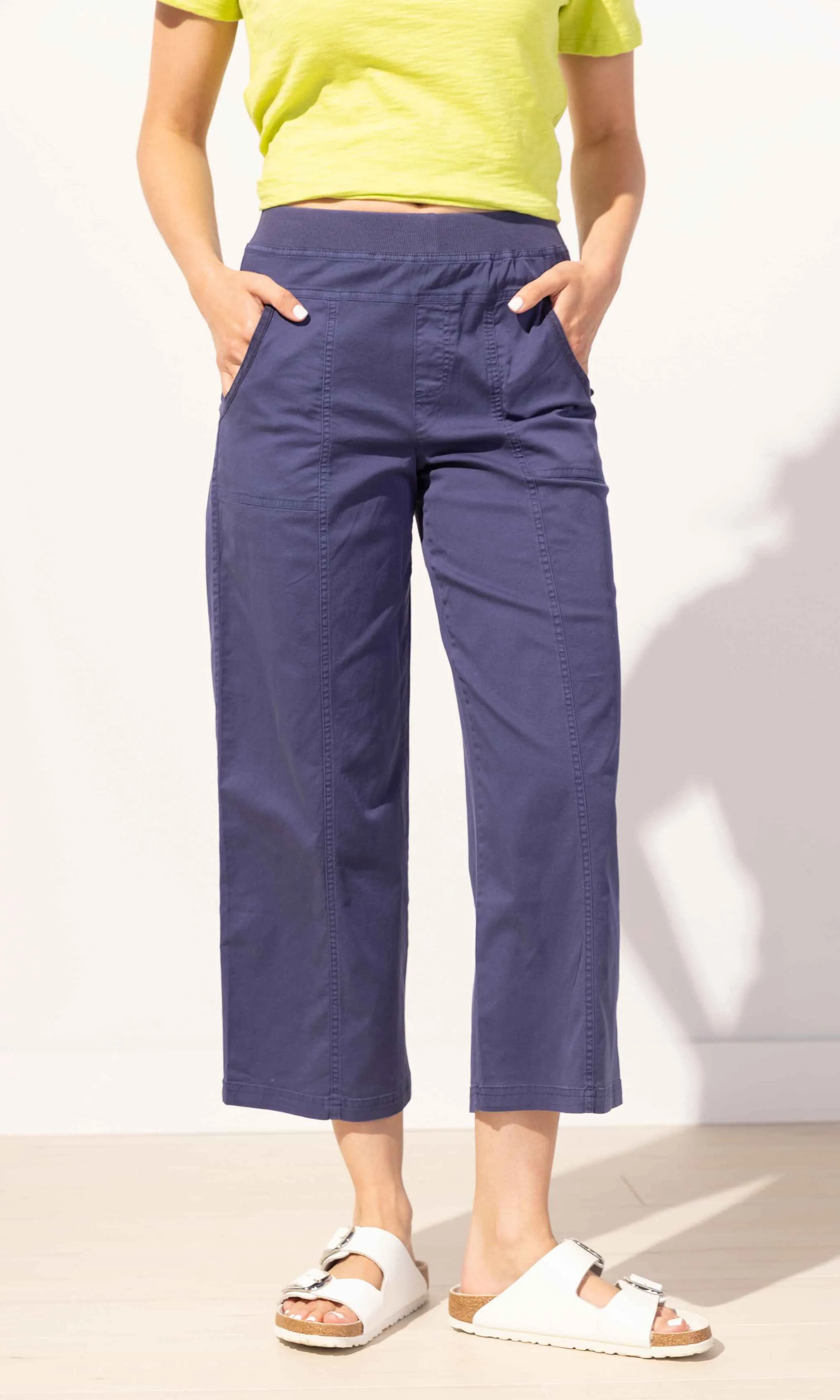 Cotton Pull On Cropped Pant sold by Revolution Boutique