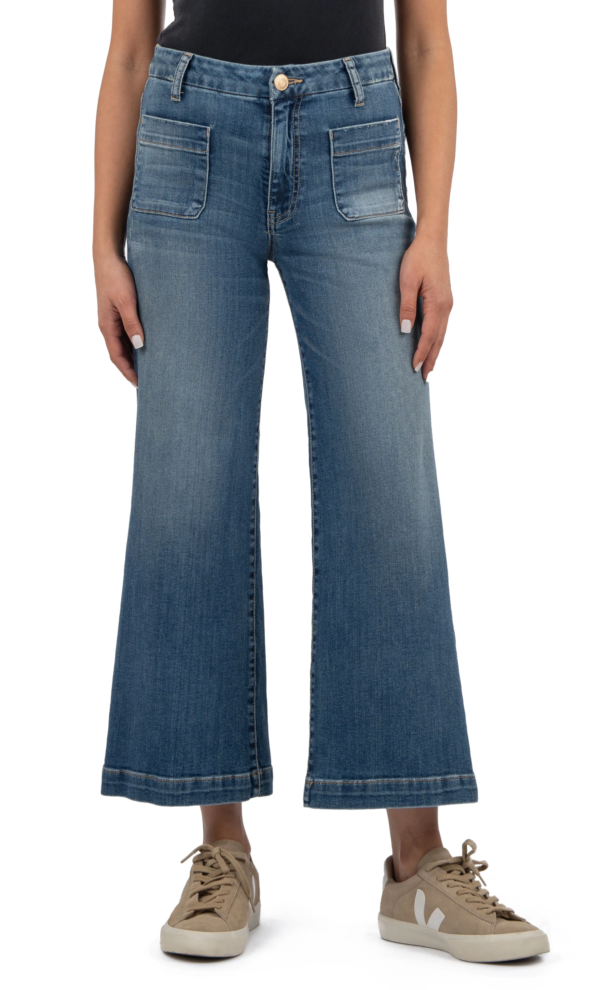 Cotton Hi Rise Wide Leg Denim sold by Revolution Boutique