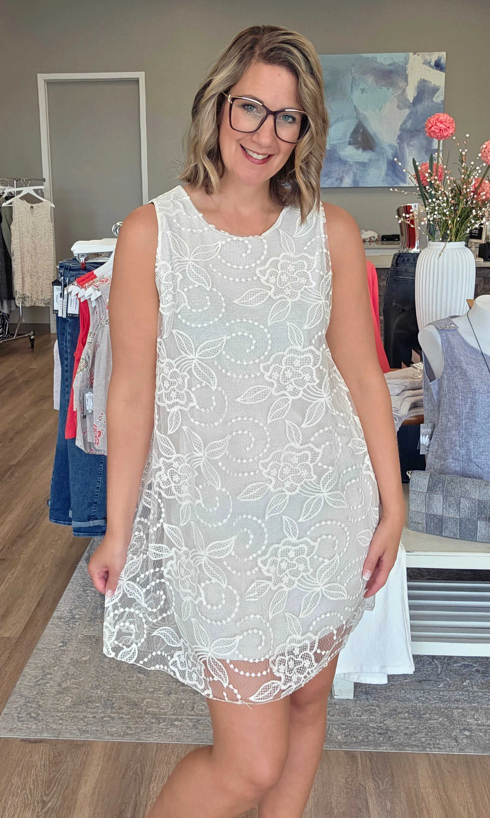 Floral Lace Overlay Dress sold by Revolution Boutique product image thumbnail 2