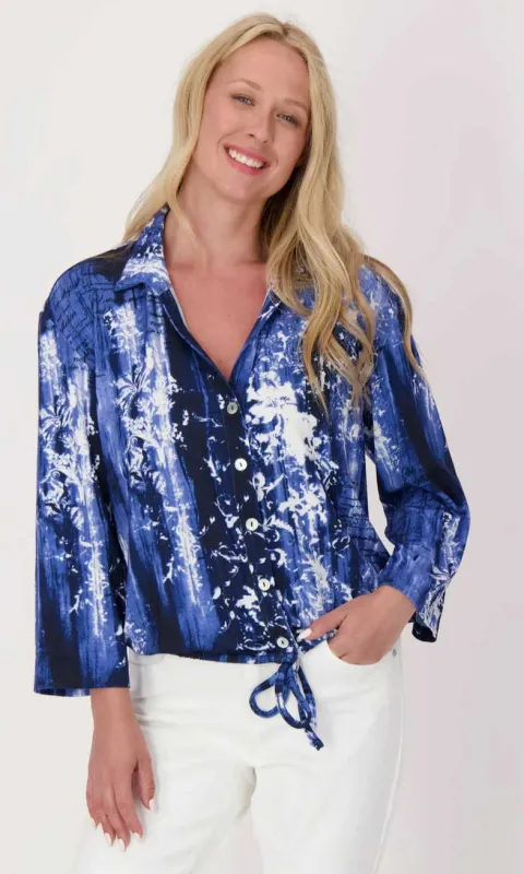 Button Front Drawstring Blouse sold by Revolution Boutique