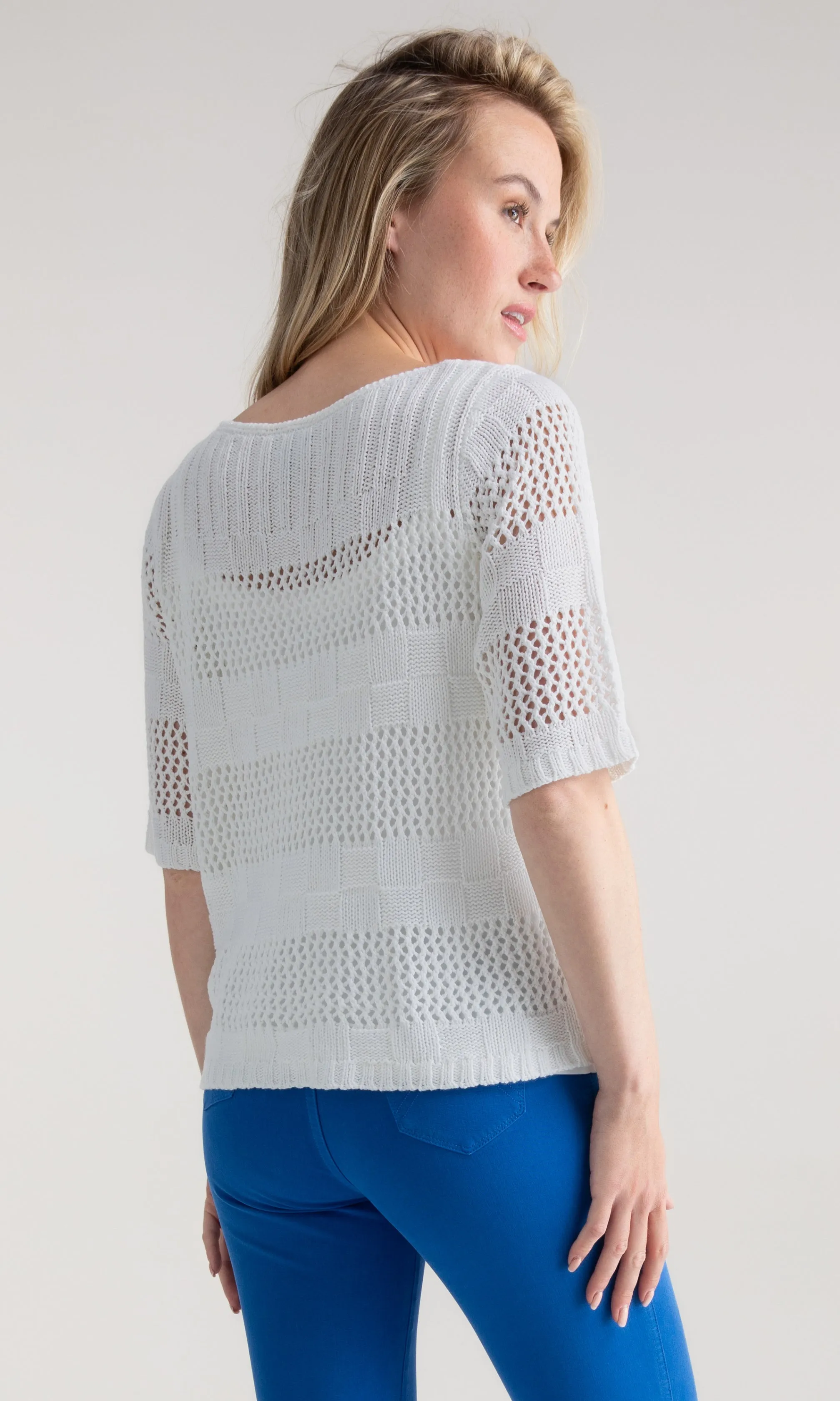 3/4 Sleeve Open Knit Sweater sold by Revolution Boutique product image thumbnail 2